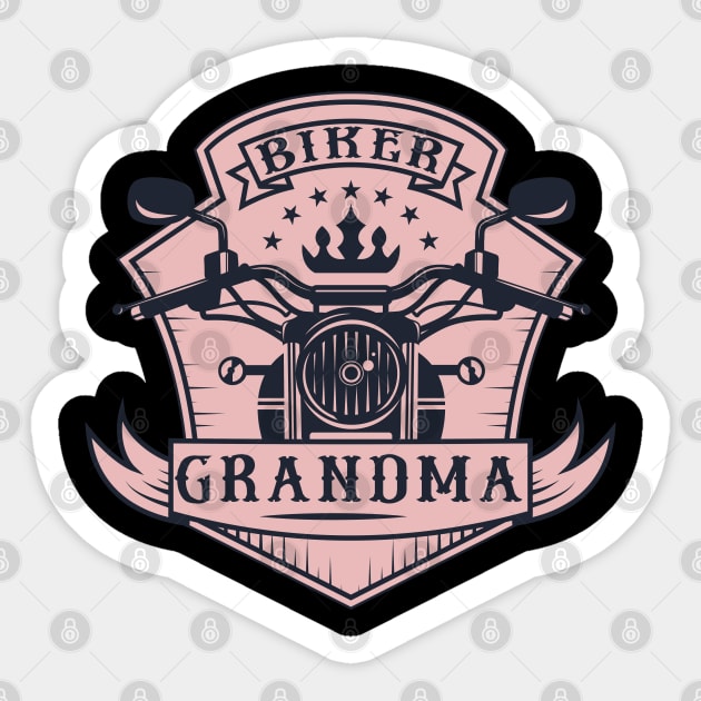 Biker Grandma Pink Motorcycle Granny Sticker by EPDROCKS